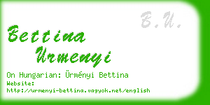 bettina urmenyi business card